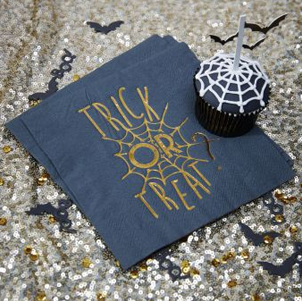 Gold Foiled Halloween Napkin